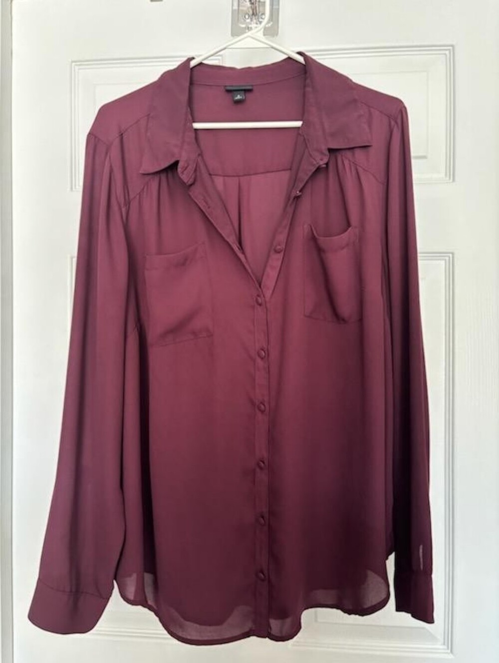 Madison Burgandy Button Up Blouse